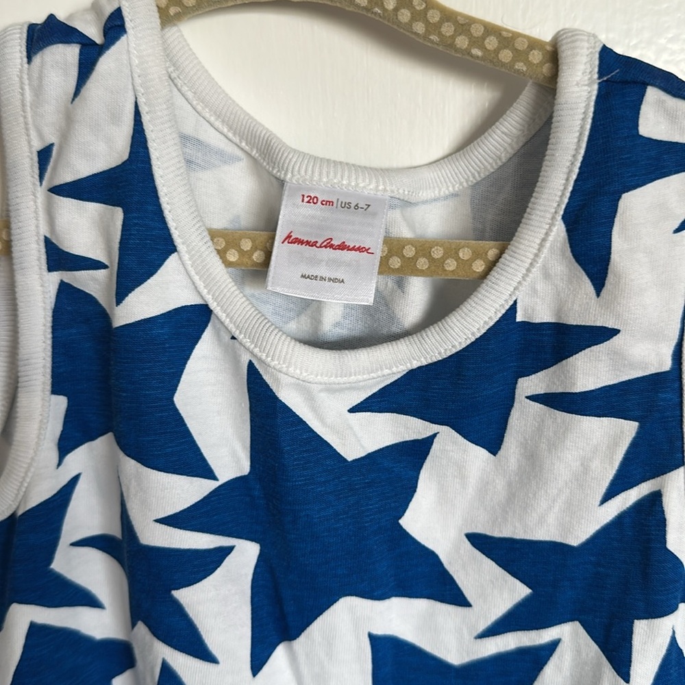 Hanna Andersson Blue Star Kids Dress size 6/7 - Picture 4 of 5